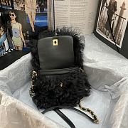 Chanel Mini Flap Bag Shearling Lambskin Black AS2885 Size 15 × 11 × 4.5 cm - 2