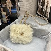 Chanel Mini Flap Bag Shearling Lambskin White AS2885 Size 15 × 11 × 4.5 cm - 1