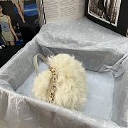 Chanel Mini Flap Bag Shearling Lambskin White AS2885 Size 15 × 11 × 4.5 cm - 4