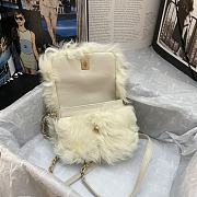 Chanel Mini Flap Bag Shearling Lambskin White AS2885 Size 15 × 11 × 4.5 cm - 2