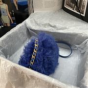 Chanel Mini Flap Bag Shearling Lambskin Blue AS2885 Size 15 × 11 × 4.5 cm - 3