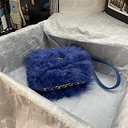 Chanel Mini Flap Bag Shearling Lambskin Blue AS2885 Size 15 × 11 × 4.5 cm - 4