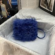 Chanel Mini Flap Bag Shearling Lambskin Blue AS2885 Size 15 × 11 × 4.5 cm - 5