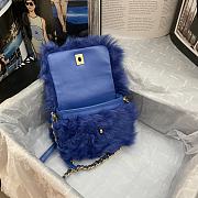 Chanel Mini Flap Bag Shearling Lambskin Blue AS2885 Size 15 × 11 × 4.5 cm - 6