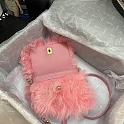 Chanel Mini Flap Bag Shearling Lambskin Pink AS2885 Size 15 × 11 × 4.5 cm - 3
