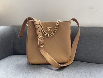 Chanel Hobo Handbag Beige AS2844 Size 29 × 28 × 7 cm