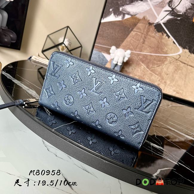 Louis Vuitton Zippy Wallet Navy Blue M80958 Size 19.5 x 10 x 2.5 cm - 1