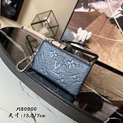 Louis Vuitton Key Pouch Navy Blue M80900 Size 13.5 x 7 x 1.5 cm - 1