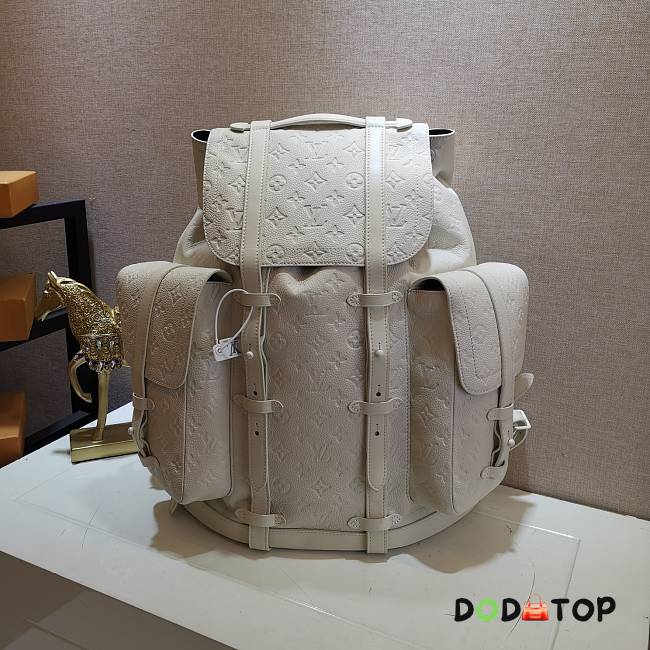 LV Christopher Backpack GM White Taurillon Leather M53286 Size 44 x 49 x 22 cm - 1