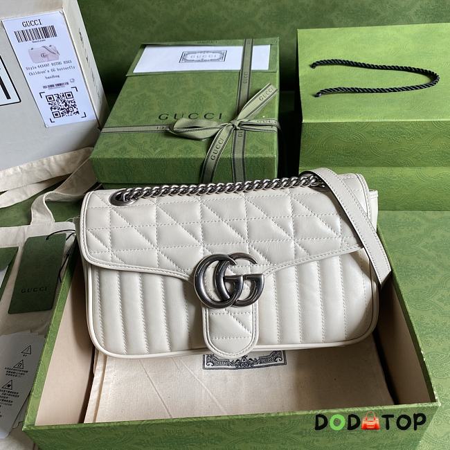 Gucci Marmont Small Shoulder Bag White Leather ‎443497 Size 26 x 15 x 7 cm - 1