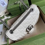 Gucci Marmont Small Shoulder Bag White Leather ‎443497 Size 26 x 15 x 7 cm - 3