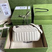 Gucci Marmont Mini Shoulder Bag White Leather ‎443497 Size 23 x 14 x 6 cm - 2