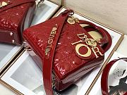 Dior Small Lady Dior My ABCDIOR Red Patent Leather M0531 Size 20 cm - 5