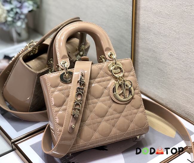 Dior Small Lady Dior My ABCDIOR Beige Patent Leather M0531 Size 20 cm - 1