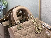 Dior Small Lady Dior My ABCDIOR Beige Patent Leather M0531 Size 20 cm - 6
