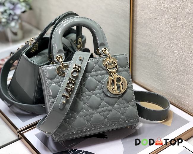 Dior Small Lady Dior My ABCDIOR Gray Patent Leather M0531 Size 20 cm - 1