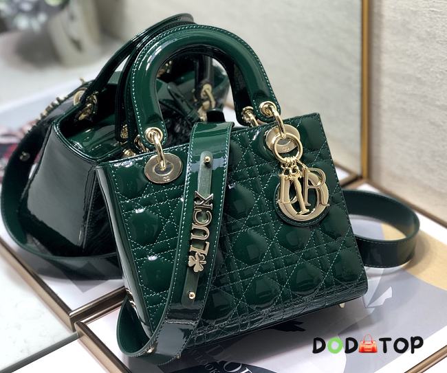 Dior Small Lady Dior My ABCDIOR Green Patent Leather M0531 Size 20 cm - 1