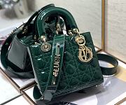 Dior Small Lady Dior My ABCDIOR Green Patent Leather M0531 Size 20 cm - 1