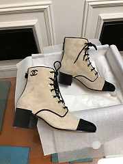 Chanel Boots in Beige Suede Leather - 1