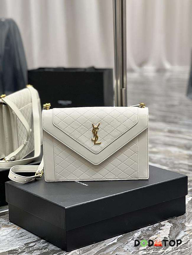 YSL Gaby Satchel In Quilted Lambskin in White 668863 Size 28 x 16 x 5 cm - 1
