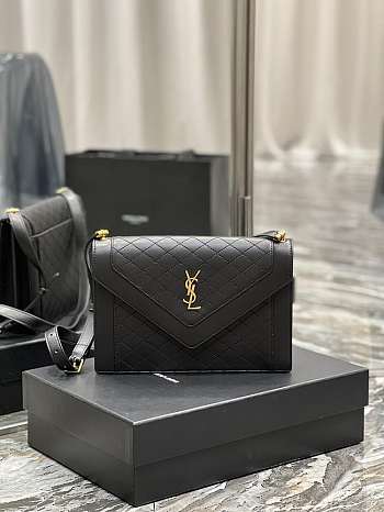 YSL Gaby Satchel In Quilted Lambskin in Black 668863 Size 28 x 16 x 5 cm