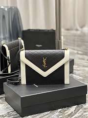 YSL Gaby Satchel In Quilted Lambskin in White & Black 668863 Size 28 x 16 x 5 cm - 1