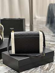 YSL Gaby Satchel In Quilted Lambskin in White & Black 668863 Size 28 x 16 x 5 cm - 3