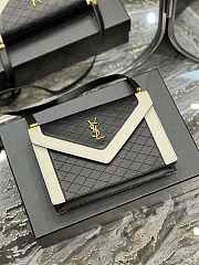 YSL Gaby Satchel In Quilted Lambskin in White & Black 668863 Size 28 x 16 x 5 cm - 6