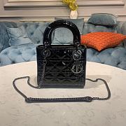 Dior Mini Lady Bagblack Patent Cannage Calfskin M0505 Size 17 cm - 1
