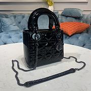 Dior Mini Lady Bagblack Patent Cannage Calfskin M0505 Size 17 cm - 4