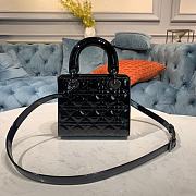 Dior Small Lady Bagblack Patent Cannage Calfskin M0531 Size 20 cm - 4