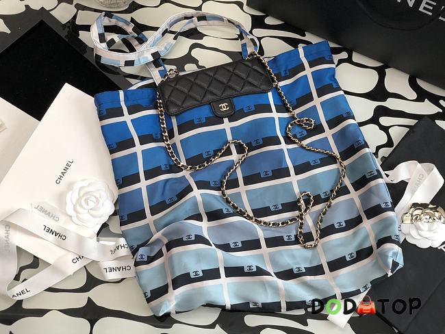 Chanel Foldable Tote Bag Chain BLue AP2095 - 1