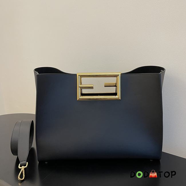Fendi Medium Way Leather Shoulder Bag Black 8BH391 40 x 18 x 30 cm - 1