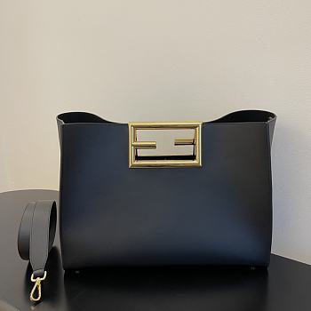 Fendi Medium Way Leather Shoulder Bag Black 8BH391 40 x 18 x 30 cm