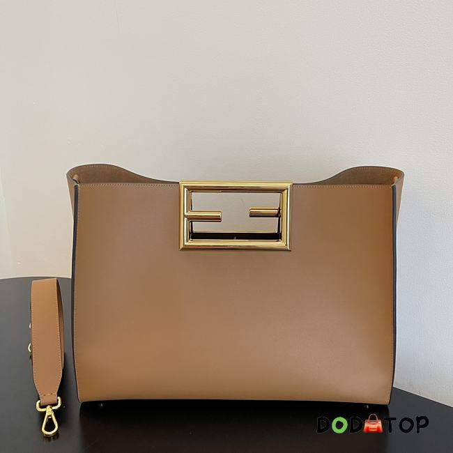 Fendi Medium Way Leather Shoulder Bag Brown 8BH391 40 x 18 x 30 cm - 1