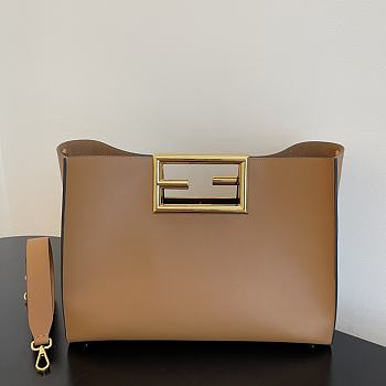Fendi Medium Way Leather Shoulder Bag Brown 8BH391 40 x 18 x 30 cm