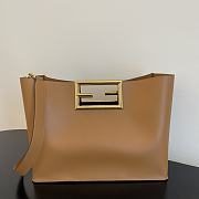 Fendi Medium Way Leather Shoulder Bag Brown 8BH391 40 x 18 x 30 cm - 4