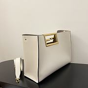 Fendi Medium Way Leather Shoulder Bag White 8BH391 Size 40 x 18 x 30 cm - 5