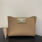 Fendi Medium Way Leather Shoulder Bag Beige 8BH391 Size 40 x 18 x 30 cm - 1
