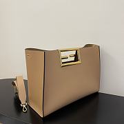 Fendi Medium Way Leather Shoulder Bag Beige 8BH391 Size 40 x 18 x 30 cm - 6