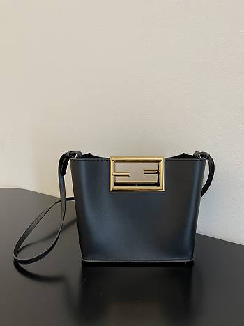 Fendi Small Way Leather Shoulder Bag Black 8BS054 Size 20 x 9 x 17 cm