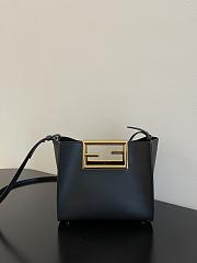 Fendi Small Way Leather Shoulder Bag Black 8BS054 Size 20 x 9 x 17 cm - 6
