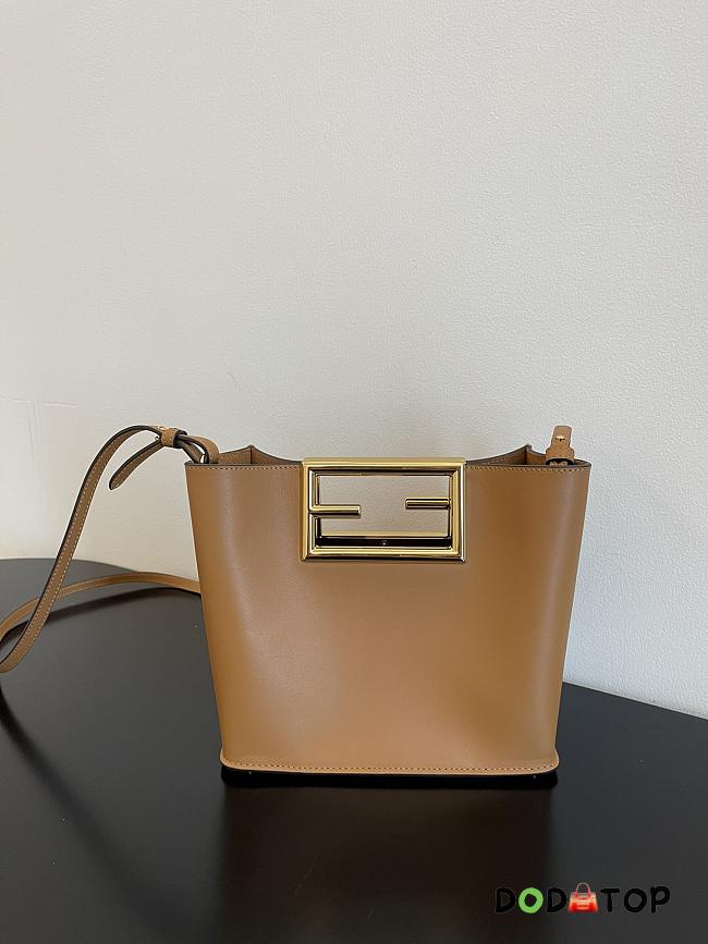 Fendi Small Way Leather Shoulder Bag Brown 8BS054 Size 20 x 9 x 17 cm - 1