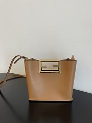 Fendi Small Way Leather Shoulder Bag Brown 8BS054 Size 20 x 9 x 17 cm - 1