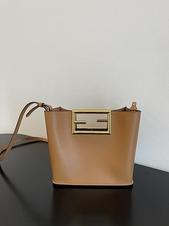 Fendi Small Way Leather Shoulder Bag Brown 8BS054 Size 20 x 9 x 17 cm