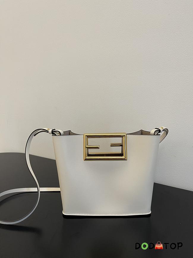 Fendi Small Way Leather Shoulder Bag White 8BS054 Size 20 x 9 x 17 cm - 1