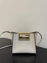 Fendi Small Way Leather Shoulder Bag White 8BS054 Size 20 x 9 x 17 cm - 3