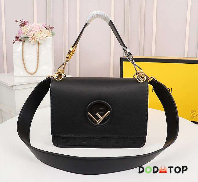 FENDI KAN I F Full Black 8BT284 Size 25 x 18 x 10.5 CM - 1