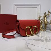 Valentino Supervee Calfskin Crossbody Bag Red ZXLU26 Size 26.5 cm - 5