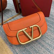 Valentino Supervee Calfskin Crossbody Bag Orange ZXLU26 Size 26.5 cm - 2